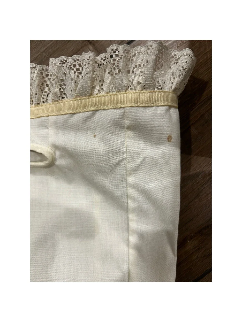 Longaberger TALL KEY Basket Fabric Liner Muslin & Lace off white